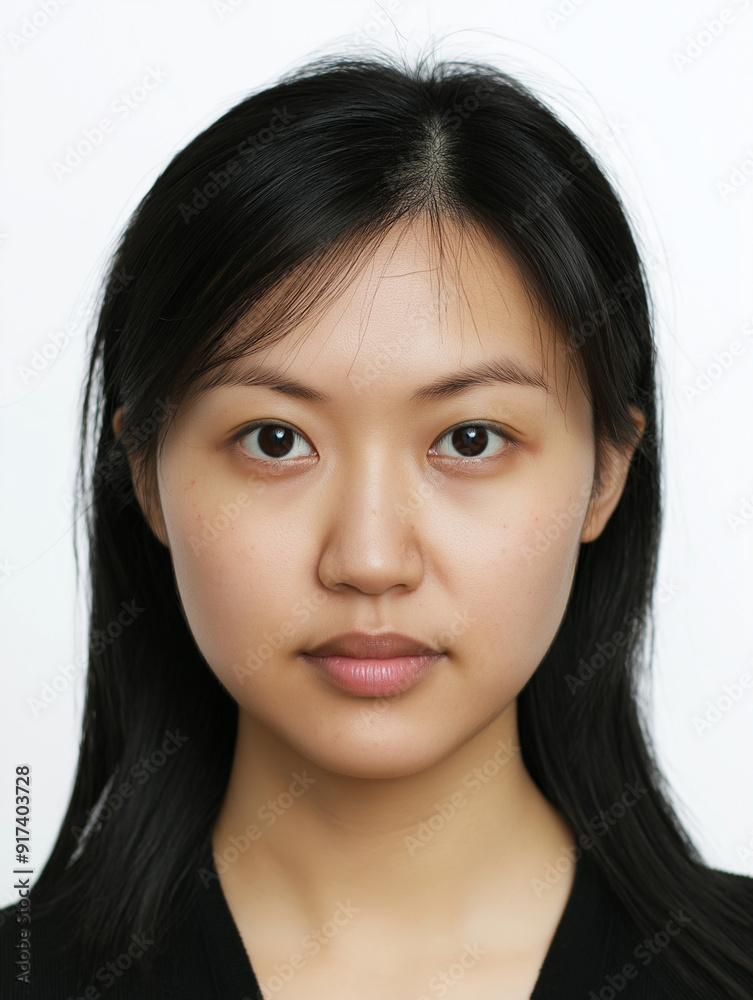 Passbild Portraitaufnahme einer Japanerin Passbild Portraitaufnahme einer Japanerin