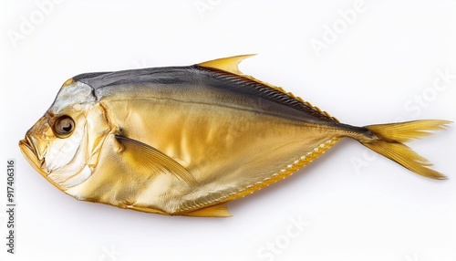 dried smoked moon vomer fish isolate on a white background photo