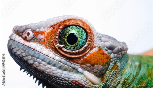 close up of a colorful reptile s eye photo