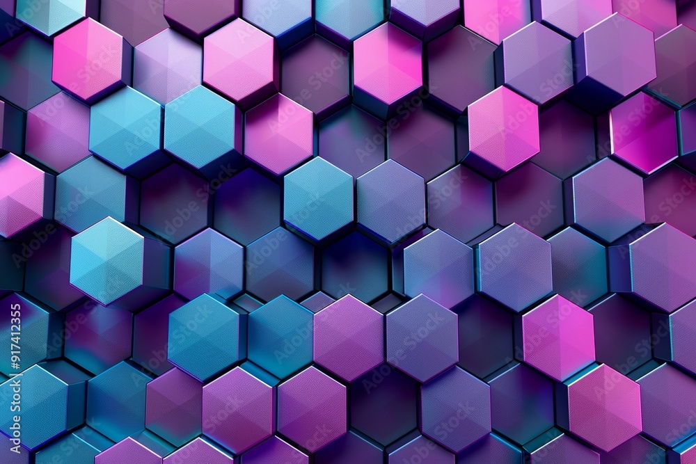 Colorful abstract background with hexagon pattern in blue and purple colors Colorful abstract background with hexagon pattern in blue and purple colors