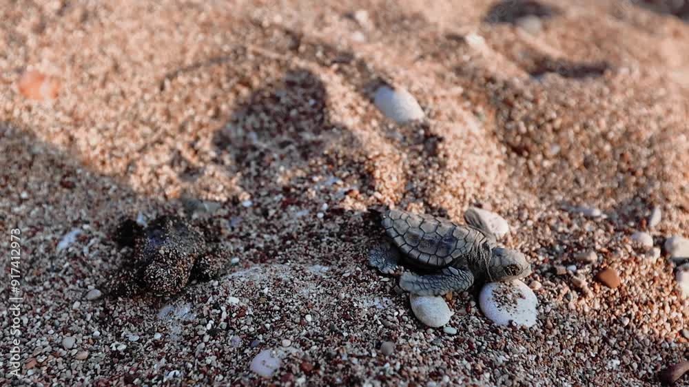 Small newborn sea baby turtle on the sand Small newborn sea baby turtle on the sand