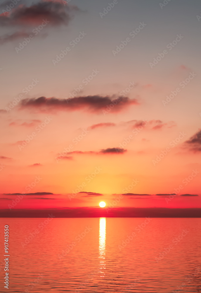 Dramatic Colorful Sunset Sky over Mediterranean Sea. Dramatic Colorful Sunset Sky over Mediterranean Sea.