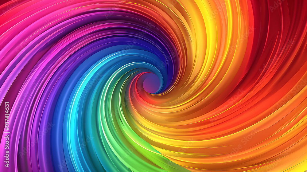 Obraz premium Continuously Expanding Hypnotic Spiral, Mesmerizing Optical Illusion in Psychedelic Colors design
