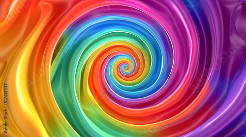 Continuously Expanding Hypnotic Spiral, Mesmerizing Optical Illusion in Psychedelic Colors design
