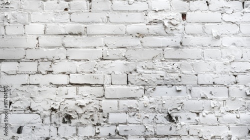 Misty white brick wall for texture or backdrop