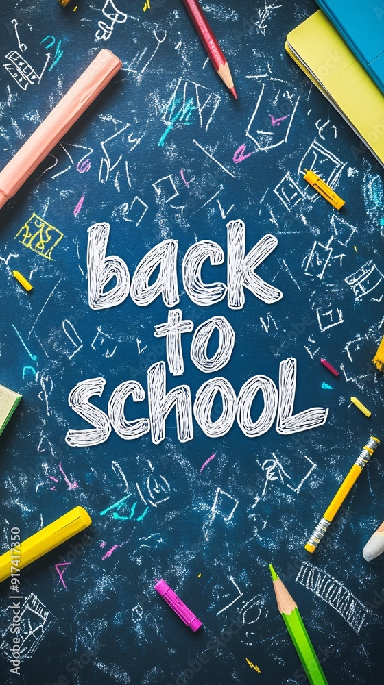 back to school text poster