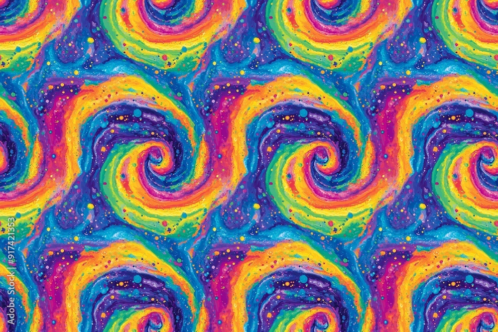 A vibrant tie-dye pattern with swirling rainbow colors creating a psychedelic abstract art A vibrant tie-dye pattern with swirling rainbow colors creating a psychedelic abstract art