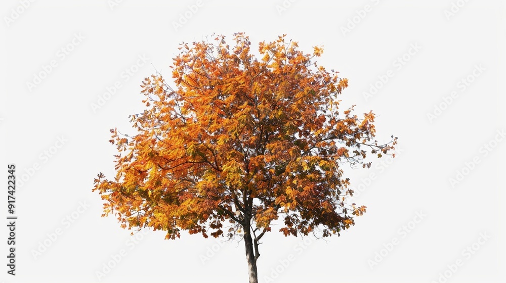 Isolated tree with autumn foliage, set against a white background. Isolated tree with autumn foliage, set against a white background.