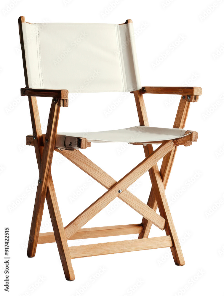 A simple wooden director's chair, cut out - stock png. A simple wooden director's chair, cut out - stock png.