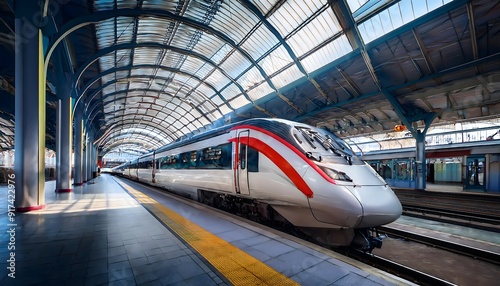 Modern train in the station