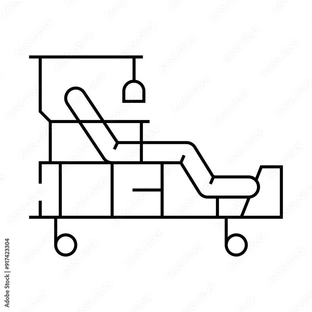 medical furniture line icon vector. medical furniture sign. isolated contour symbol black illustration medical furniture line icon vector. medical furniture sign. isolated contour symbol black illustration