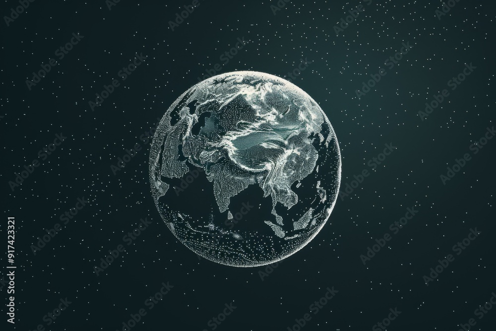 Fototapeta premium Polygons and intricated lines on a sinthwave universe background - Generative AI image. Beautiful simple AI generated image in 4K, unique.