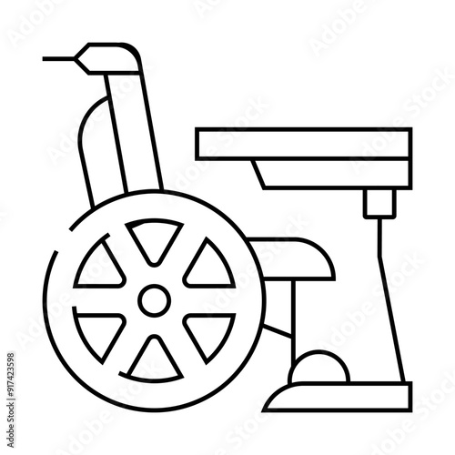 furniture for disabled line icon vector. furniture for disabled sign. isolated contour symbol black illustration