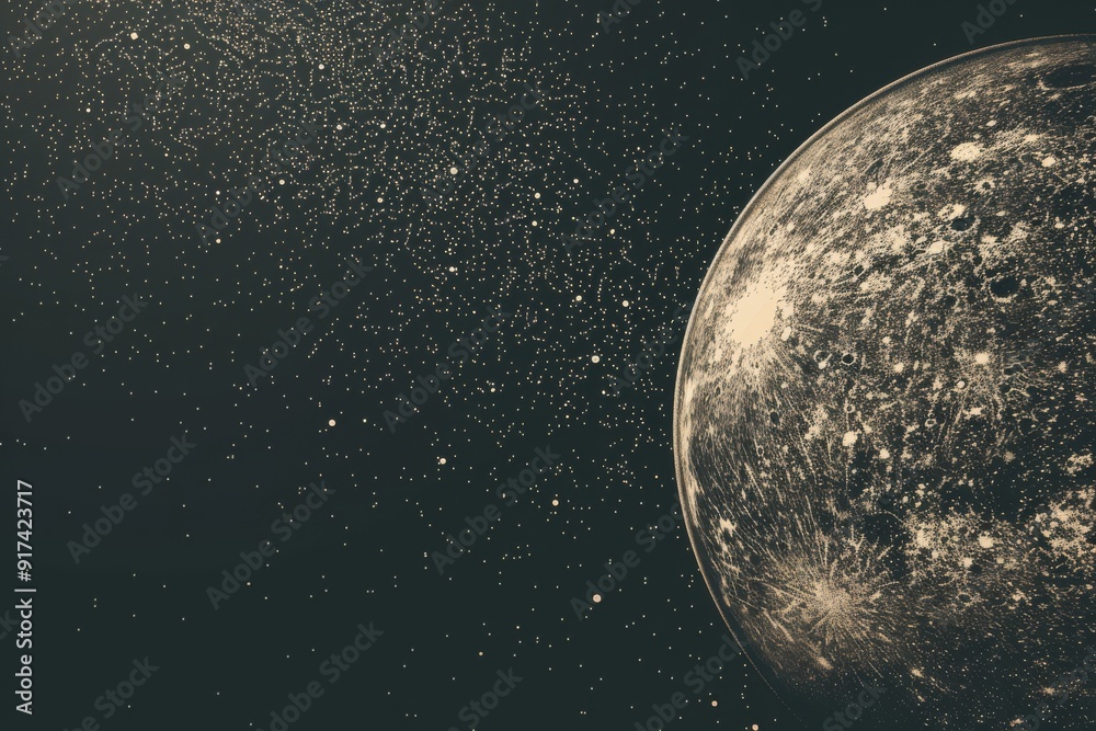 Obraz premium Polygons and intricated lines on a sinthwave universe background - Generative AI image. Beautiful simple AI generated image in 4K, unique.