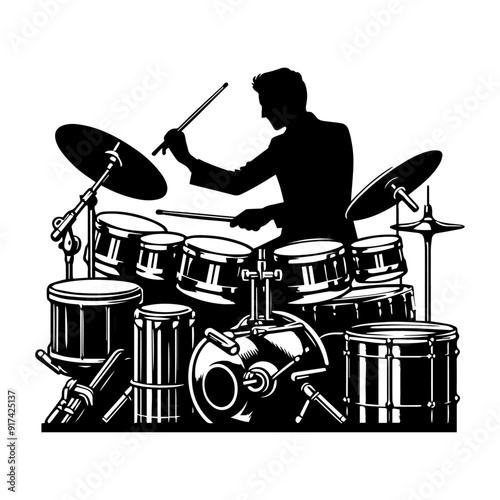 "Drummer Vector: The Heartbeat of Rhythm, Power, and Percussive Artistry"