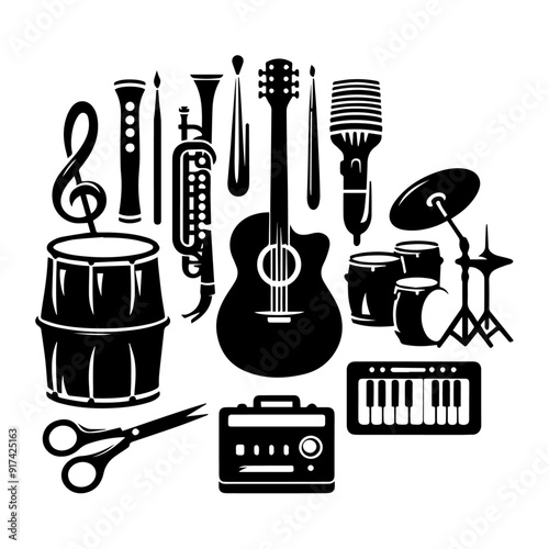 "Guitar Vector: The Versatile Instrument of Melody, Rhythm, and Musical Expression"