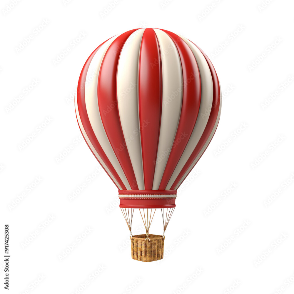 Fototapeta premium Colorful hot air balloon on a transparent background 