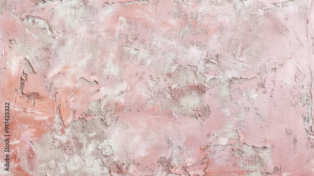 Fototapeta premium Vintage light pink plaster wall texture with pastel abstract painted surface and stucco background for design purposes