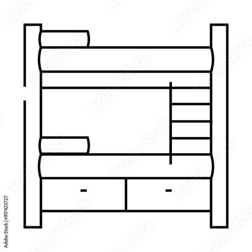 multilevel bed furniture line icon vector. multilevel bed furniture sign. isolated contour symbol black illustration