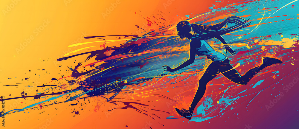 Running athletics sport background with abstract shapes suggesting ...