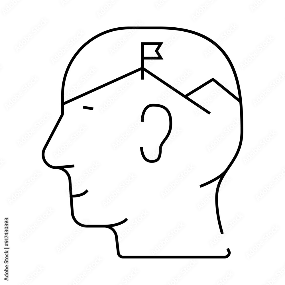 goal setting line icon vector. goal setting sign. isolated contour symbol black illustration goal setting line icon vector. goal setting sign. isolated contour symbol black illustration