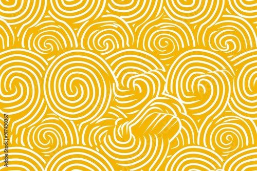 Stylish Asian Cuisine Noodle Pattern - Ramen Pasta Seamless Background for Oriental Menu. Beautiful simple AI generated image in 4K, unique.