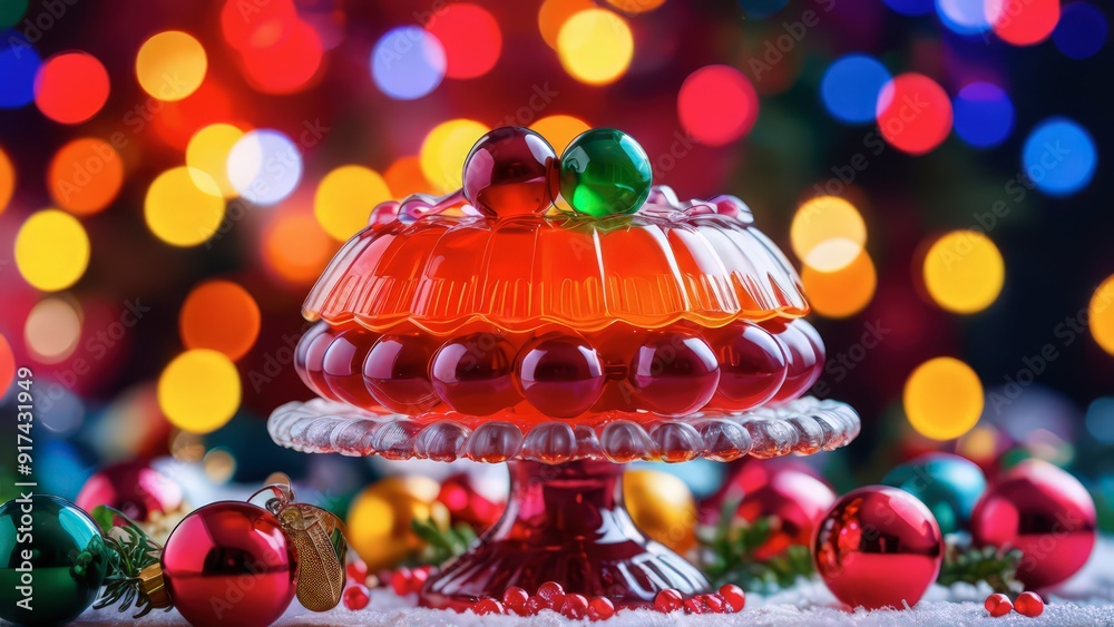 Christmas Jelly Dessert with Baubles. Christmas Jelly Dessert with Baubles.