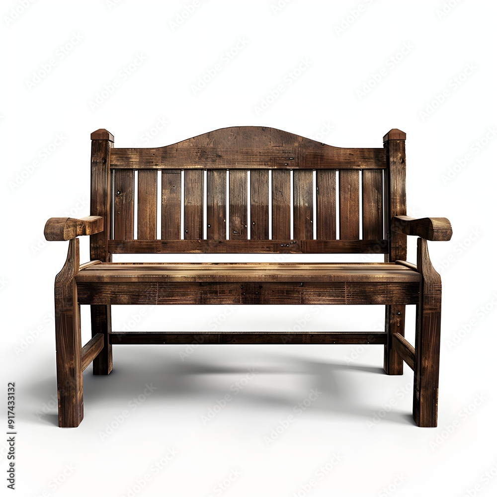 Park Bench On White Background Park Bench On White Background