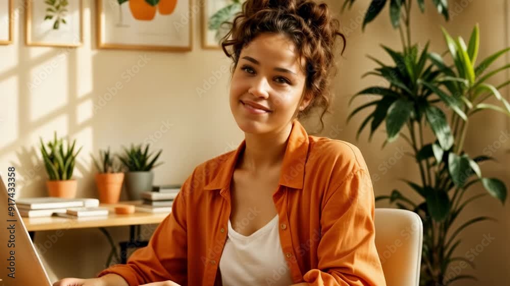Portrait of a young woman working in the office Portrait of a young woman working in the office