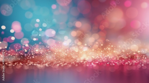 Colorful Sparkling Background With Bokeh Effect and Glimmering Lights