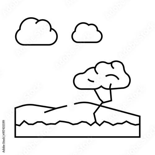 african savannah landscape line icon vector. african savannah landscape sign. isolated contour symbol black illustration