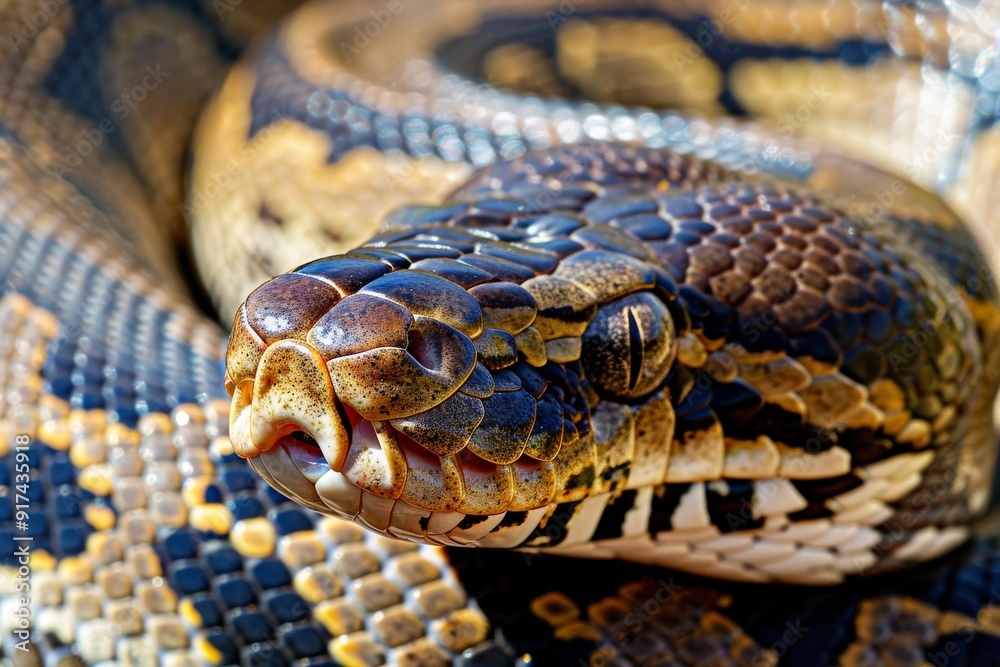 Dark Tiger Python Snake Head on table in a zoo. Close-Up. 4K.. Beautiful simple AI generated image in 4K, unique. Dark Tiger Python Snake Head on table in a zoo. Close-Up. 4K.. Beautiful simple AI generated image in 4K, unique.