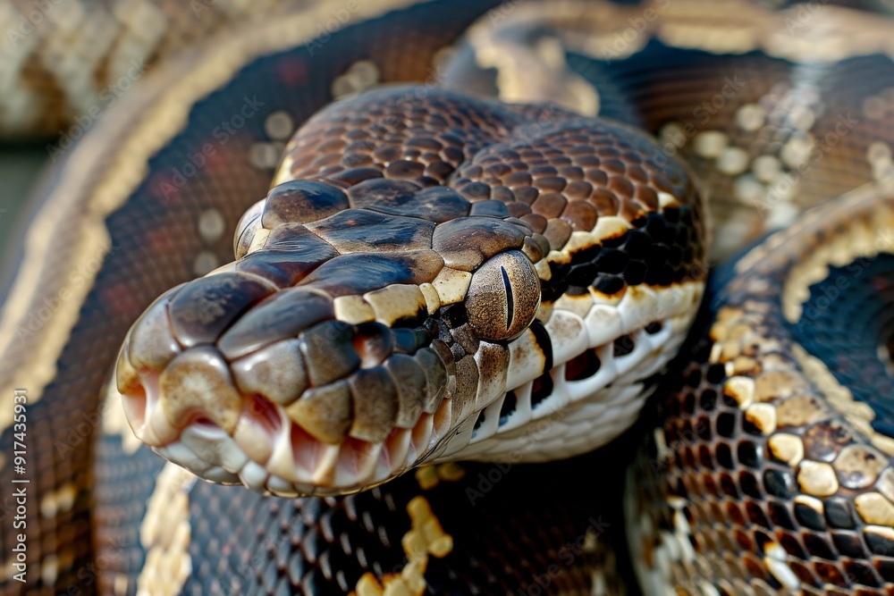 Python Snake Head Close-up. Beautiful simple AI generated image in 4K, unique. Python Snake Head Close-up. Beautiful simple AI generated image in 4K, unique.