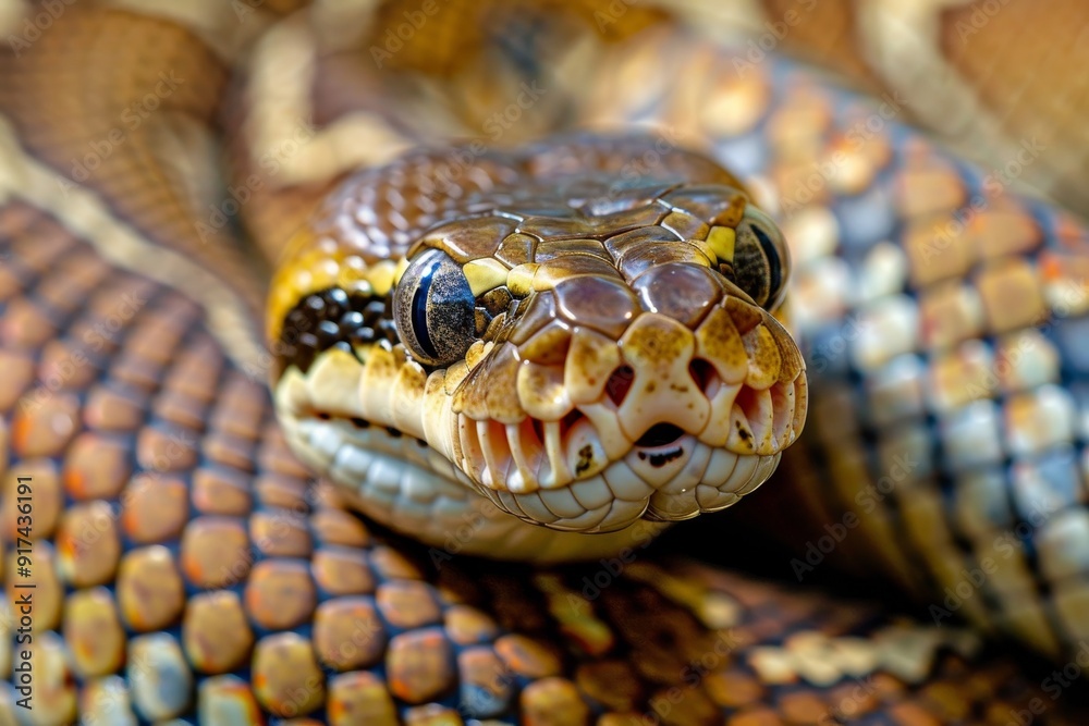 Dark Tiger Python Snake Head on table in a zoo. Close-Up. 4K.. Beautiful simple AI generated image in 4K, unique. Dark Tiger Python Snake Head on table in a zoo. Close-Up. 4K.. Beautiful simple AI generated image in 4K, unique.