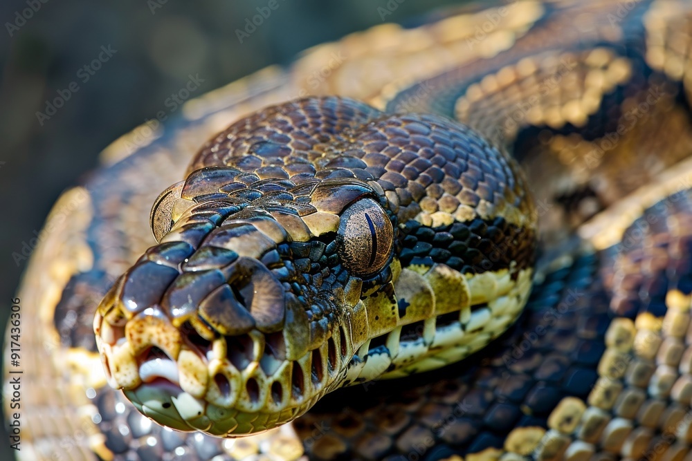 Fototapeta premium close - up of a python snake.. Beautiful simple AI generated image in 4K, unique.
