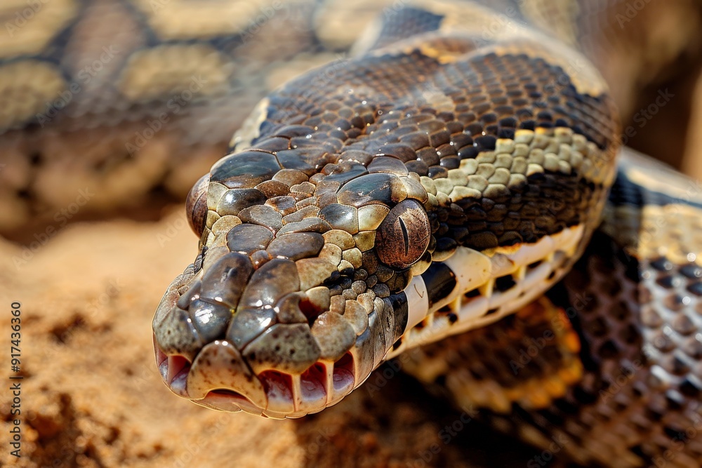 Close-up of a python in Central Kalahari. Beautiful simple AI generated image in 4K, unique. Close-up of a python in Central Kalahari. Beautiful simple AI generated image in 4K, unique.