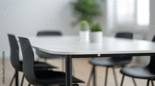 Modern Office Workspace With Succulent Plants on White Table