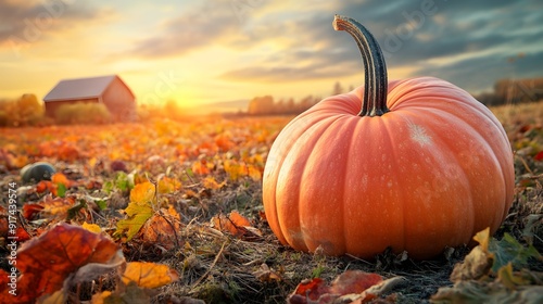 dynia, pole, jesień, rolnictwo, natura, farma, wschód słońca, światło, wieś, krajobraz, plony, rośliny, uprawy, złota godzina, jesienny, roślinność, wiejskie, krajobraz jesienny, halloween, zbieranie  © Eliza