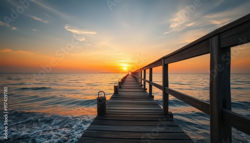 Wooden Pier at Sunset.