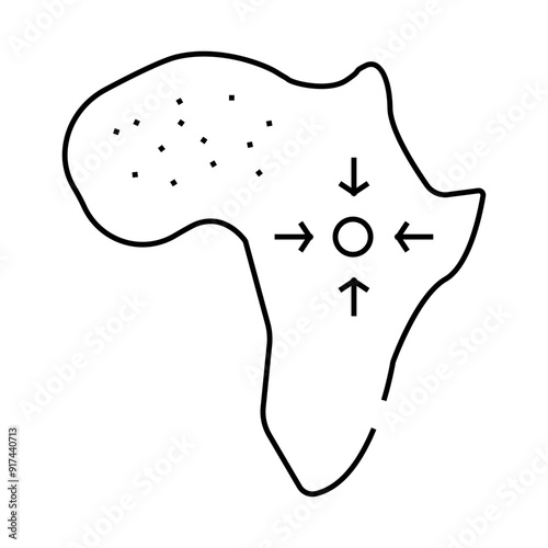 africa continent line icon vector. africa continent sign. isolated contour symbol black illustration