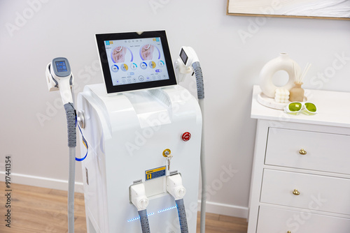 Cuadro en lienzo Advanced laser hair removal machine in a modern beauty clinic setting