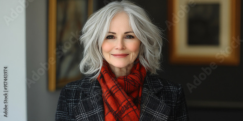 portrait of an elderly woman on a studio background