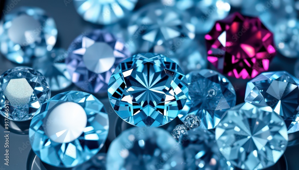 Blue and Purple Diamonds on Black Background. Blue and Purple Diamonds on Black Background.