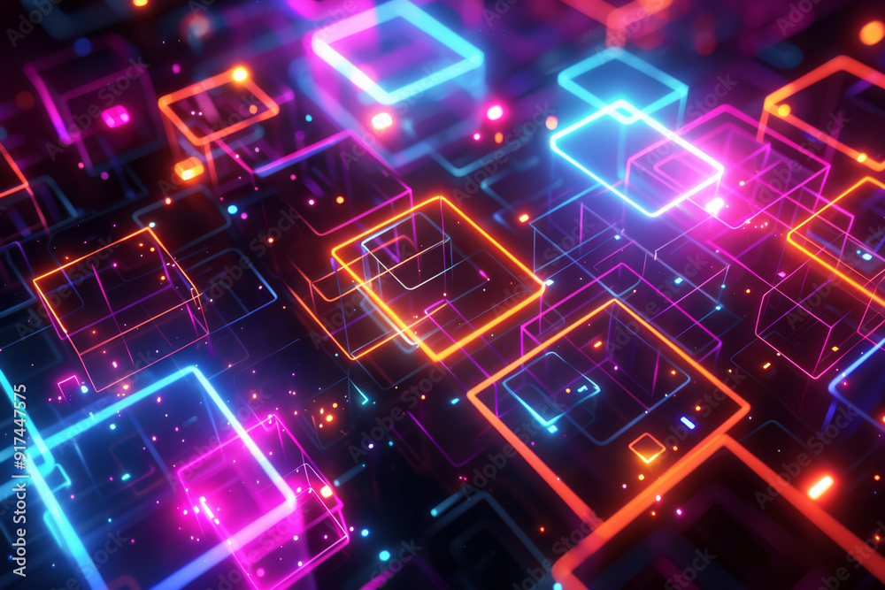 Colorful Geometric Design with Square Shapes