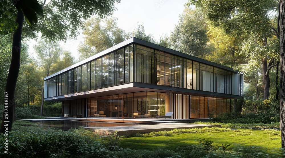 Luxury Defined: Rendering of a Three-Level Penthouse with a Flat Roof and Glass Accents Luxury Defined: Rendering of a Three-Level Penthouse with a Flat Roof and Glass Accents
