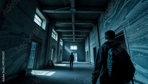 Abandoned Building Corridor.