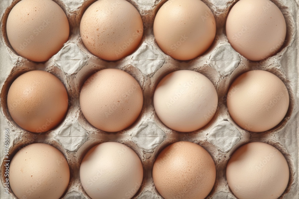 Hand placing many white eggs and one brown egg on platform - close up. Lots of fresh chicken raw eggs. Beautiful simple AI generated image in 4K, unique. Hand placing many white eggs and one brown egg on platform - close up. Lots of fresh chicken raw eggs. Beautiful simple AI generated image in 4K, unique.