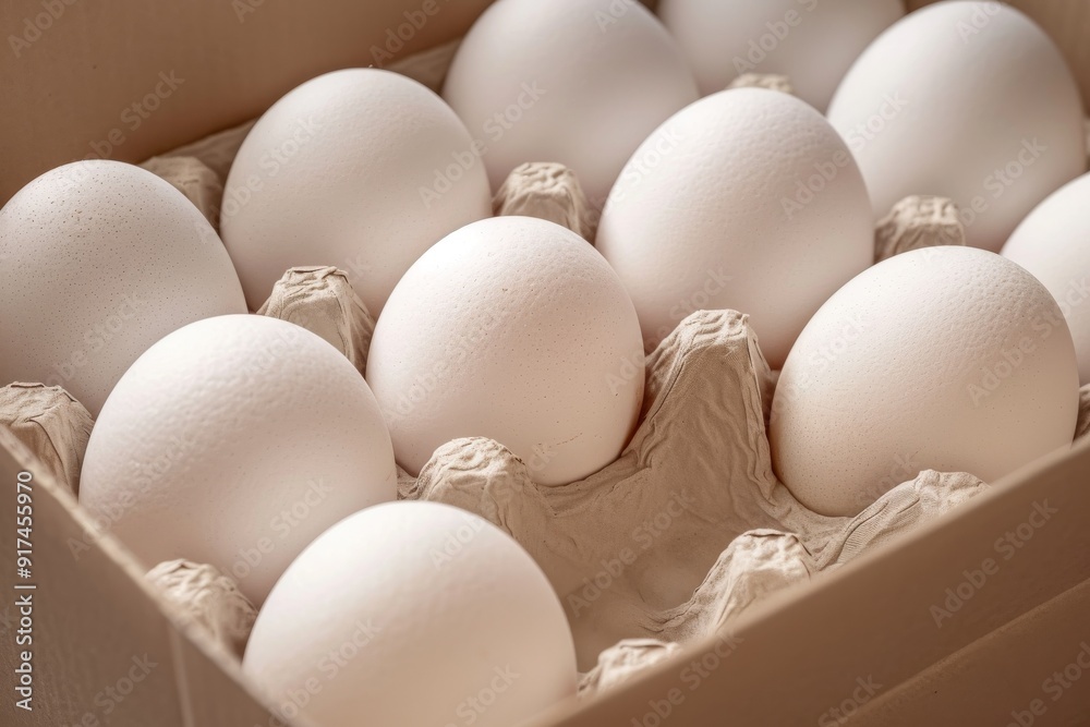 Close-up image of chicken eggs neatly arranged in a carton. The eggs are brown and white.. Beautiful simple AI generated image in 4K, unique. Close-up image of chicken eggs neatly arranged in a carton. The eggs are brown and white.. Beautiful simple AI generated image in 4K, unique.