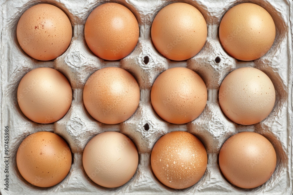Close-up of Cardboard tray with white chicken eggs. Beautiful simple AI generated image in 4K, unique. Close-up of Cardboard tray with white chicken eggs. Beautiful simple AI generated image in 4K, unique.