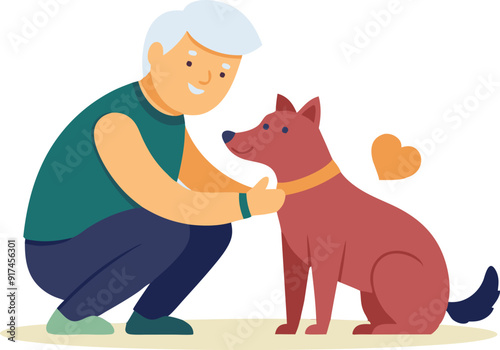 A man interacts affectionately with his dog, showcasing a bond of friendship and care.